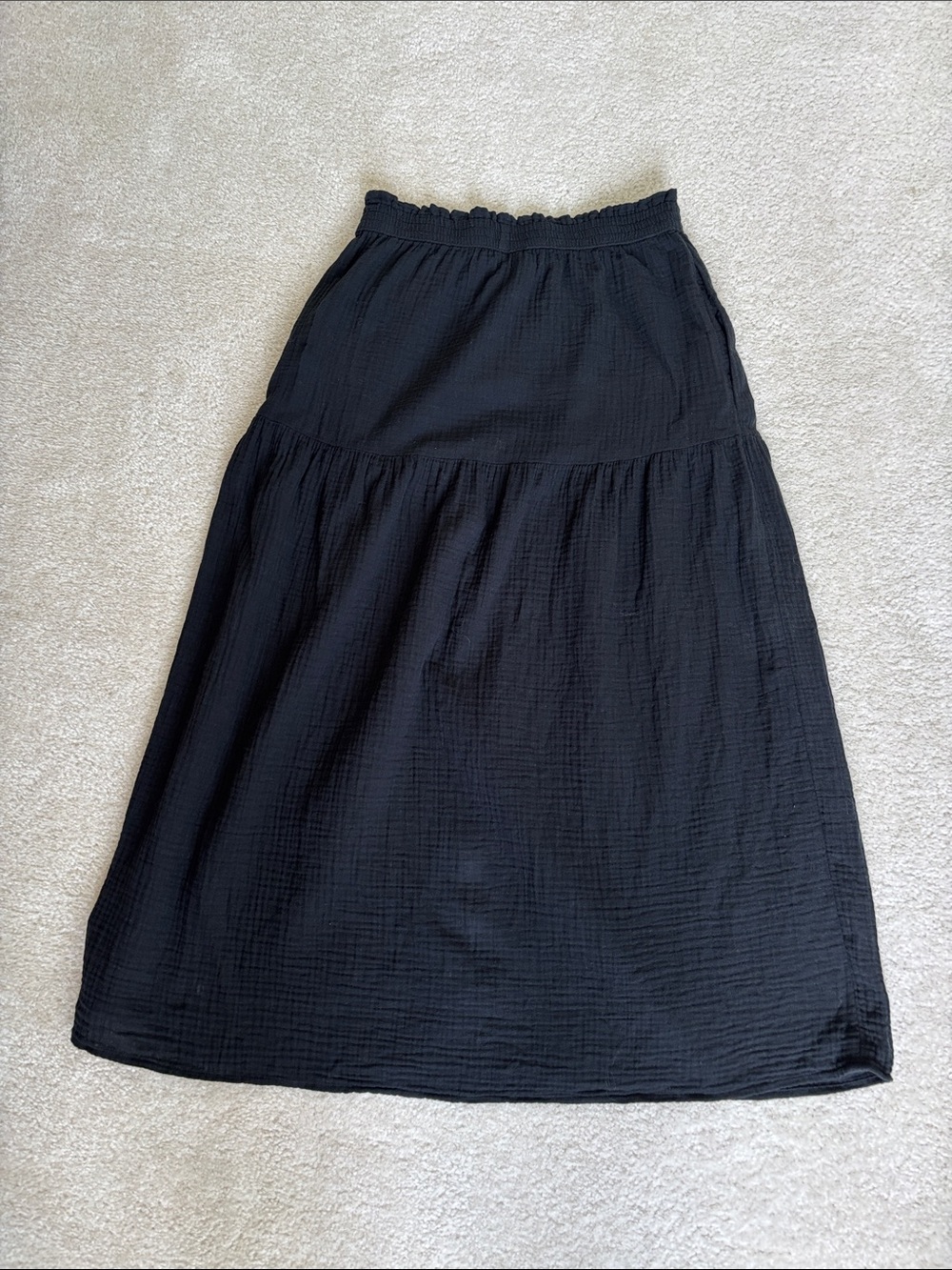 Universal Thread Black Tiered Cotton Gauze Maxi Skirt - size Small - Picture 3 of 4